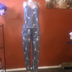 Whale and Graphic Print Cami Pajama set